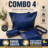 COMBO Trio Pagoda  Bolso de mano + Bolso mediano  +Cosmetiquera