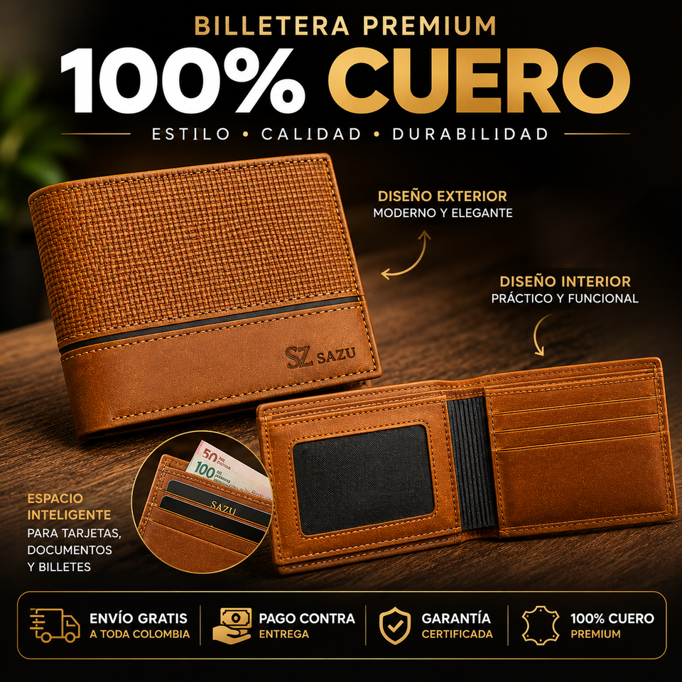 Billetera SAZU 100% CUERO