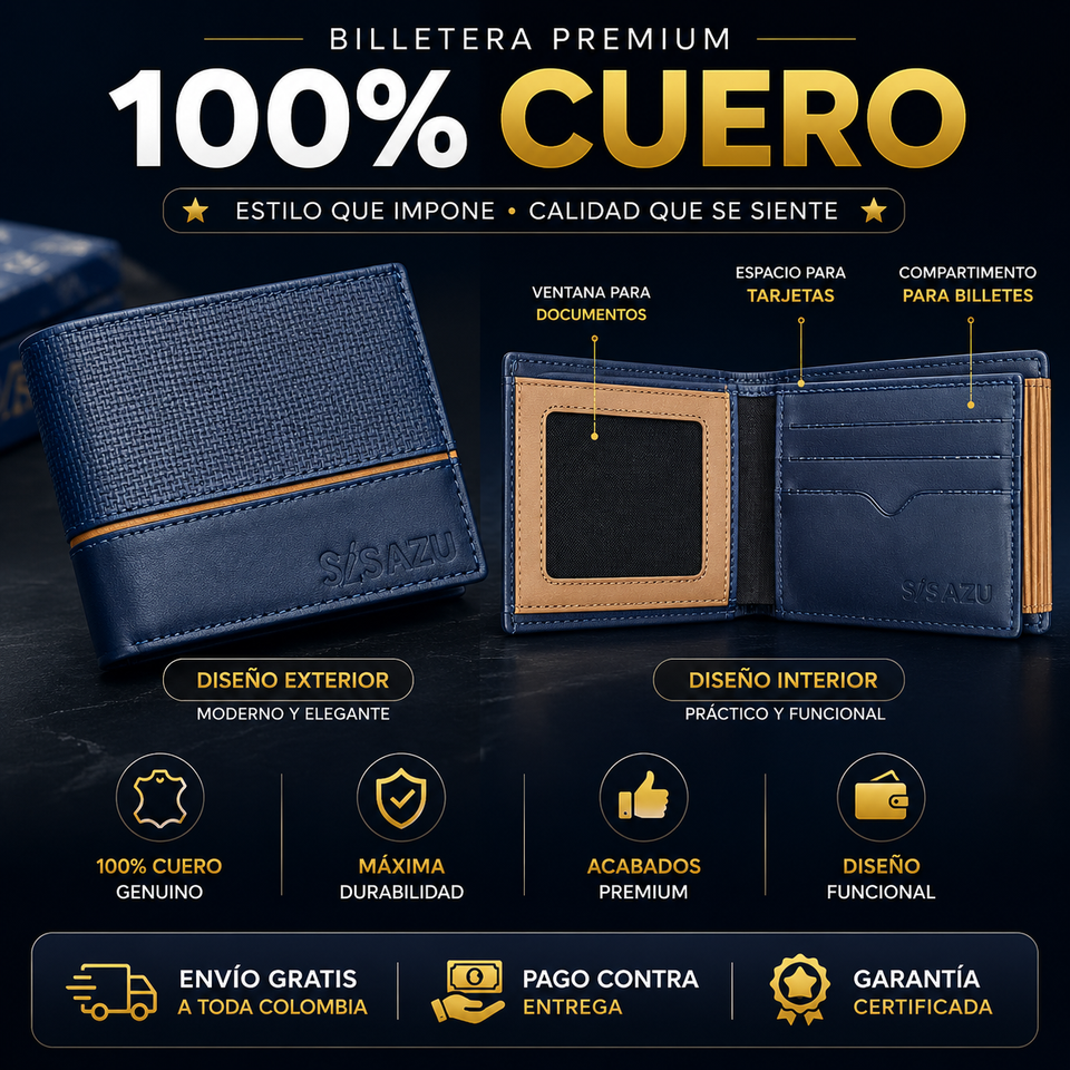 Billetera SAZU 100% CUERO