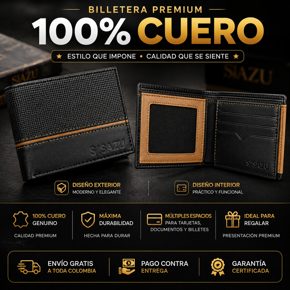 Billetera SAZU 100% CUERO