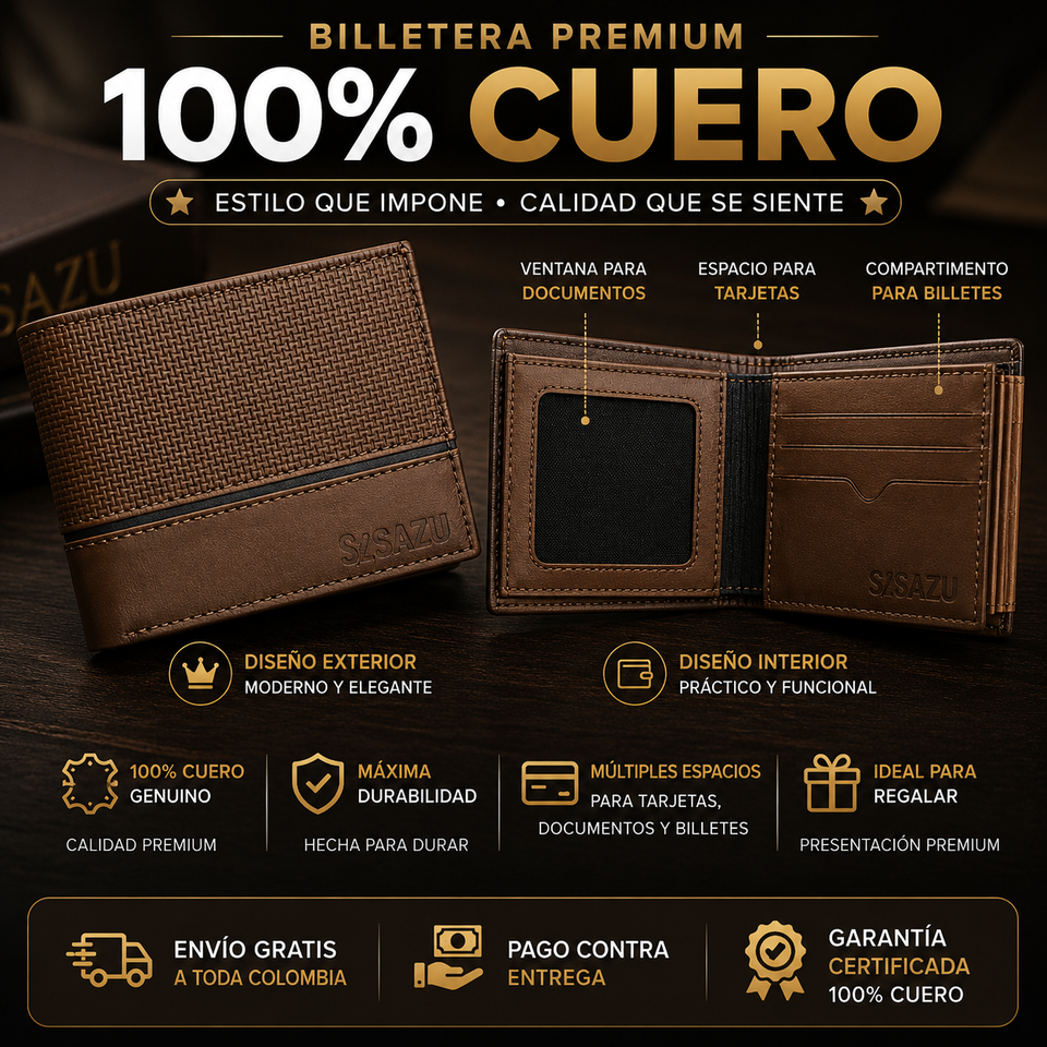 Billetera SAZU 100% CUERO