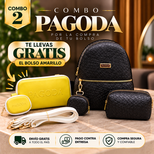 COMBO PAGODA 2 EN 1 🎁 Morral con Accesorios + Bolso GRATIS